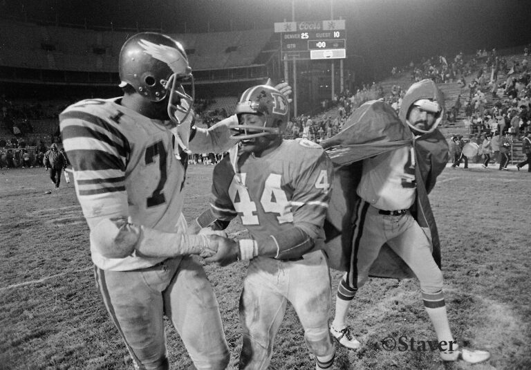 Floyd Little's last home game at Mile High Stadium, Denver, Colorado.